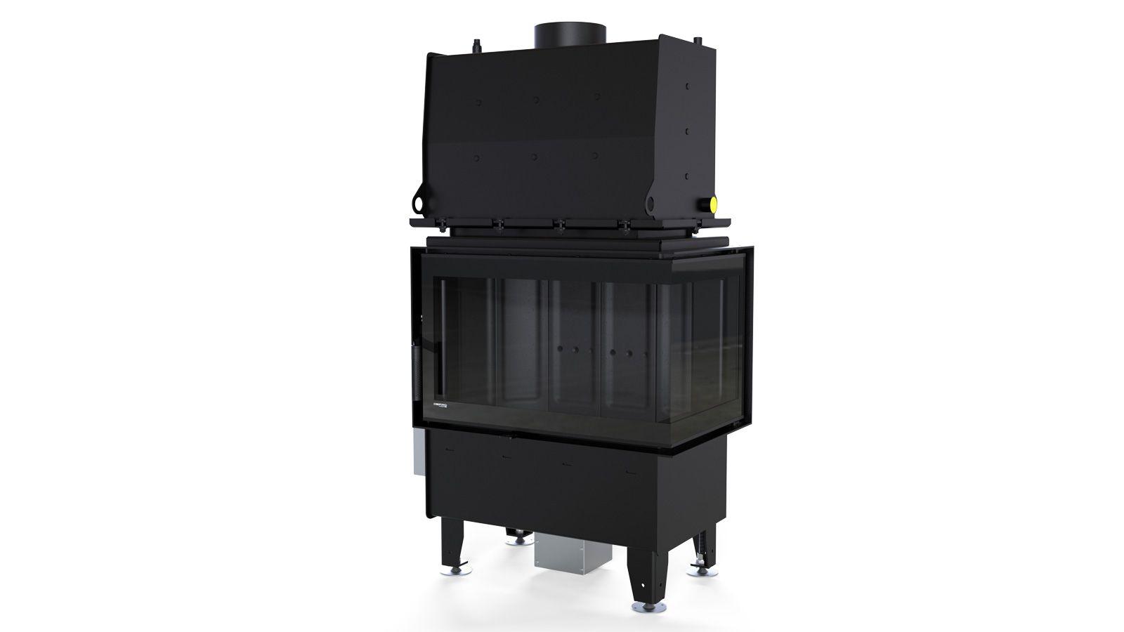 Wkład kominkowy z płaszczem wodnym DEFRO RIVA SM SHORT 16kW czarny riva sm bp - Wkład kominkowy z płaszczem wodnym DEFRO RIVA SM SHORT 16kW czarny